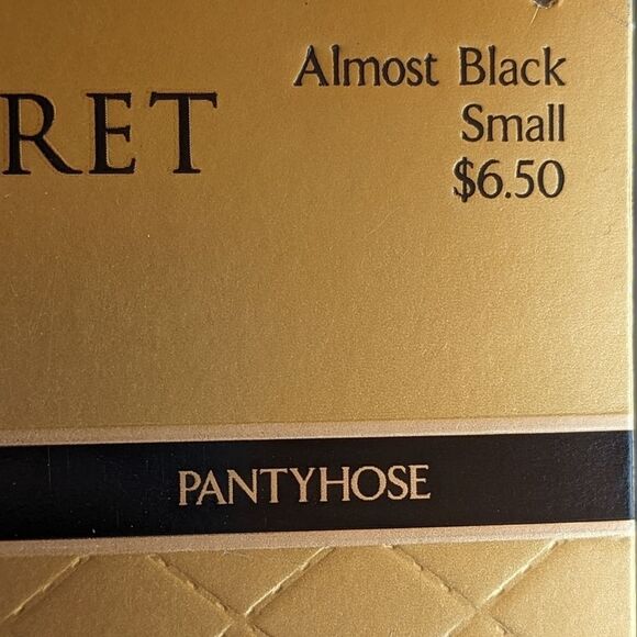 Victoria’s Secret Pantyhose Vintage in Almost Black Sz S Sheer Lace Top - Picture 4 of 5